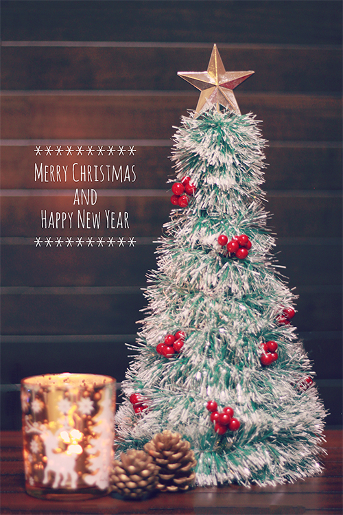フリー写真画像『写真スタンプ：『MERRY CHRISTMAS AND HAPPY NEW YEAR』』[ID:1621]