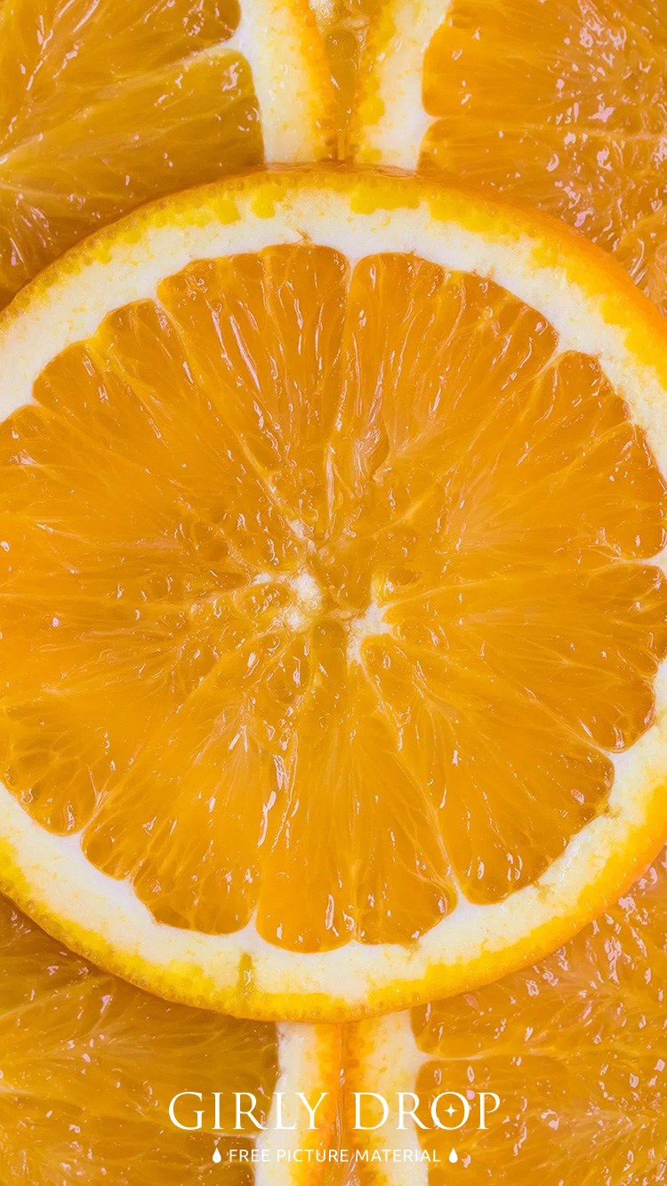 フリー写真画像『【おしゃれなiPhone壁紙】敷き詰められたオレンジのテクスチャ』[ID:11638]
