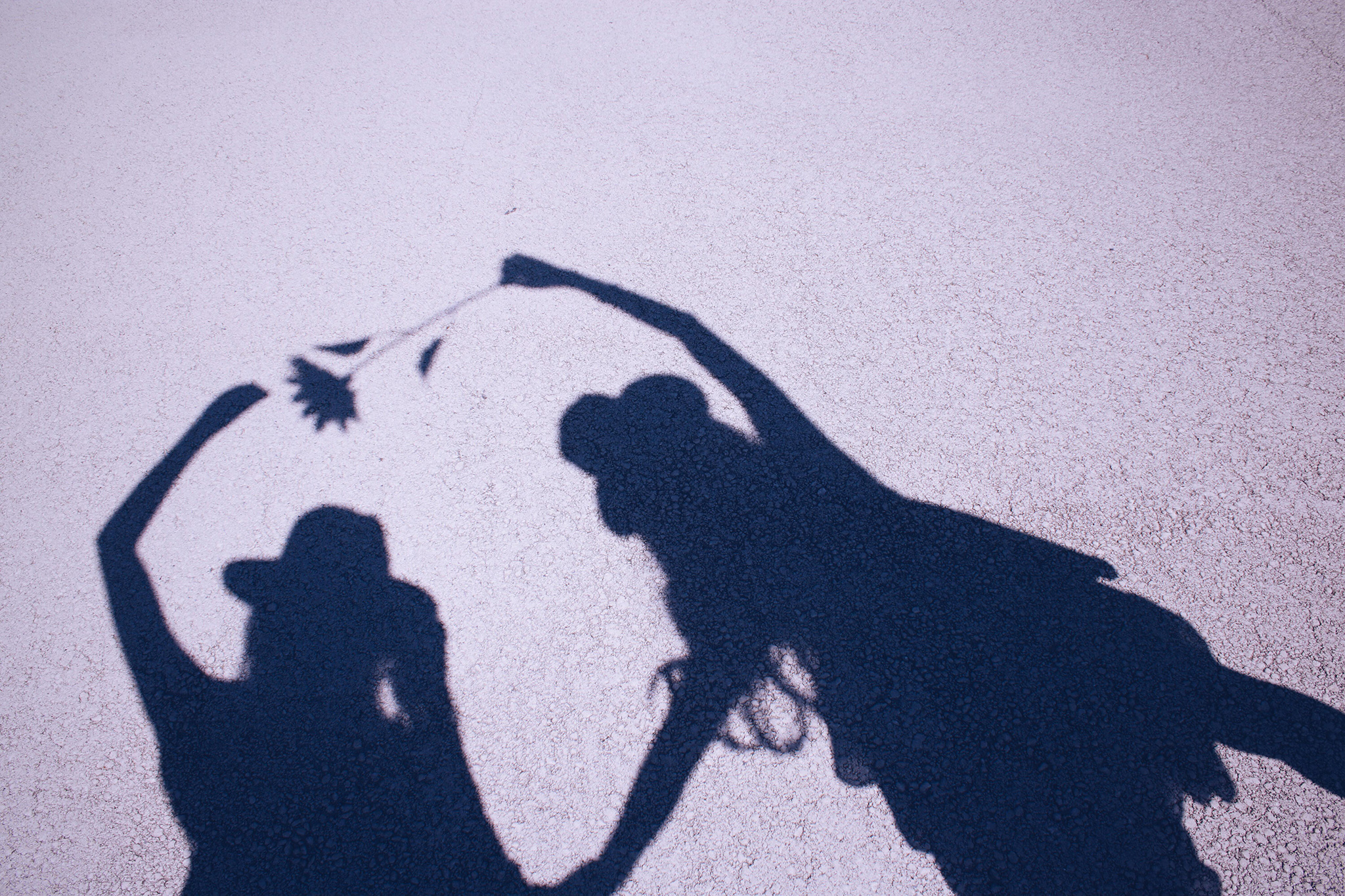 太陽の下 自分たちの影で遊ぶ双子の女の子たちのフリー画像 おしゃれなフリー写真素材 Girly Drop